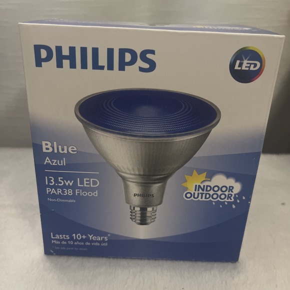 Philips Non-Dimmable 13.5W Blue 40° LED Bulb, Outdoor and Enclosed Fixture Rated - Picture 1 of 4